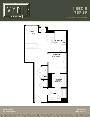 Floor plan 1 BED - E