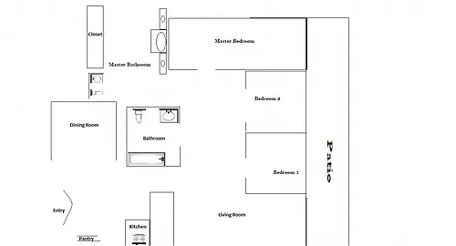 Floor plan 3 Bedroom + 2 Bathroom