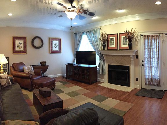 Cozy gas log fireplace