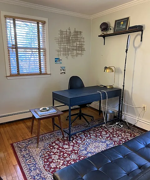 First-floor bedroom as an office