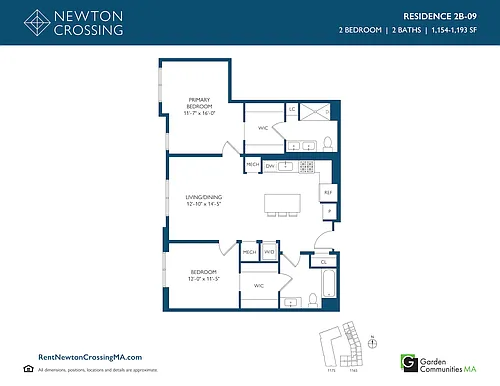 Floor plan Two Bedroom Apartment 2B-09