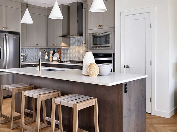 A photo of the kitchen of the Oxford show home by Brookfield Residential