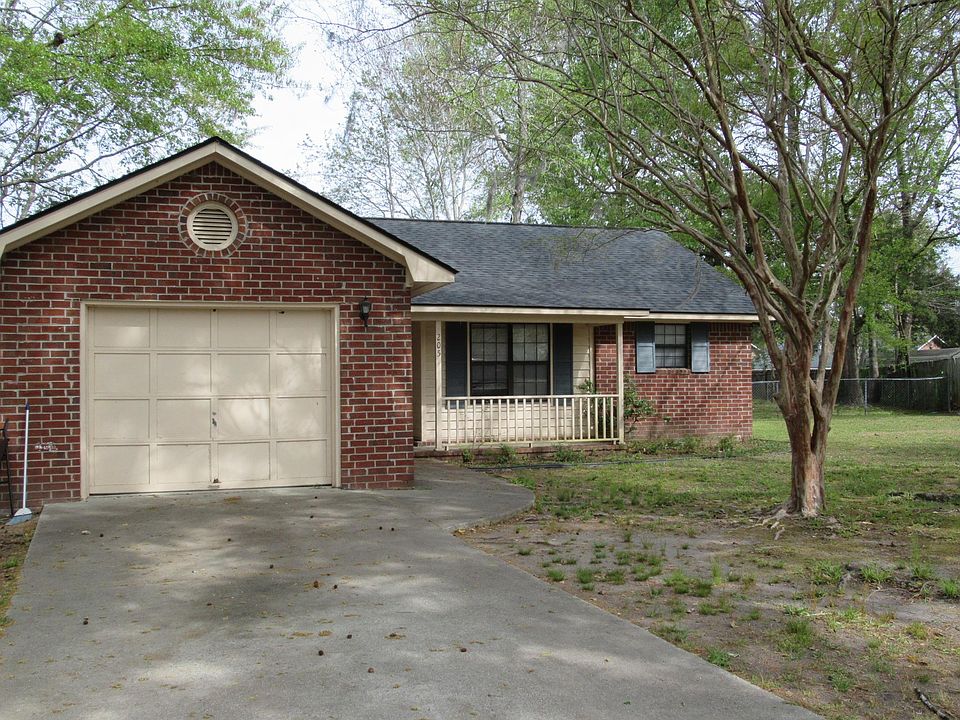 Front of the house, one car garage.