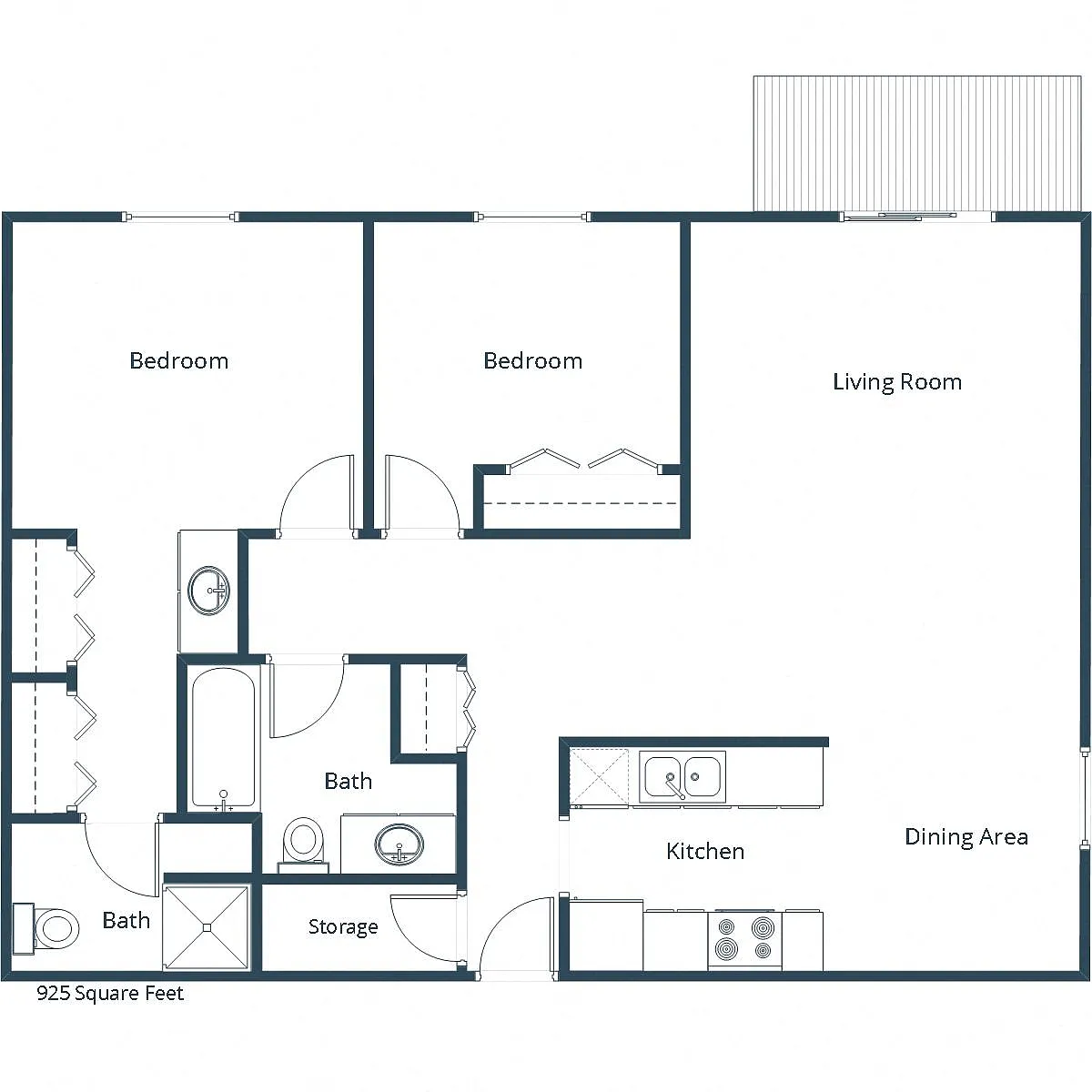 Floor plan Two Bedroom 22A