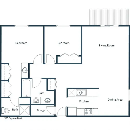 Floor plan Two Bedroom 22A
