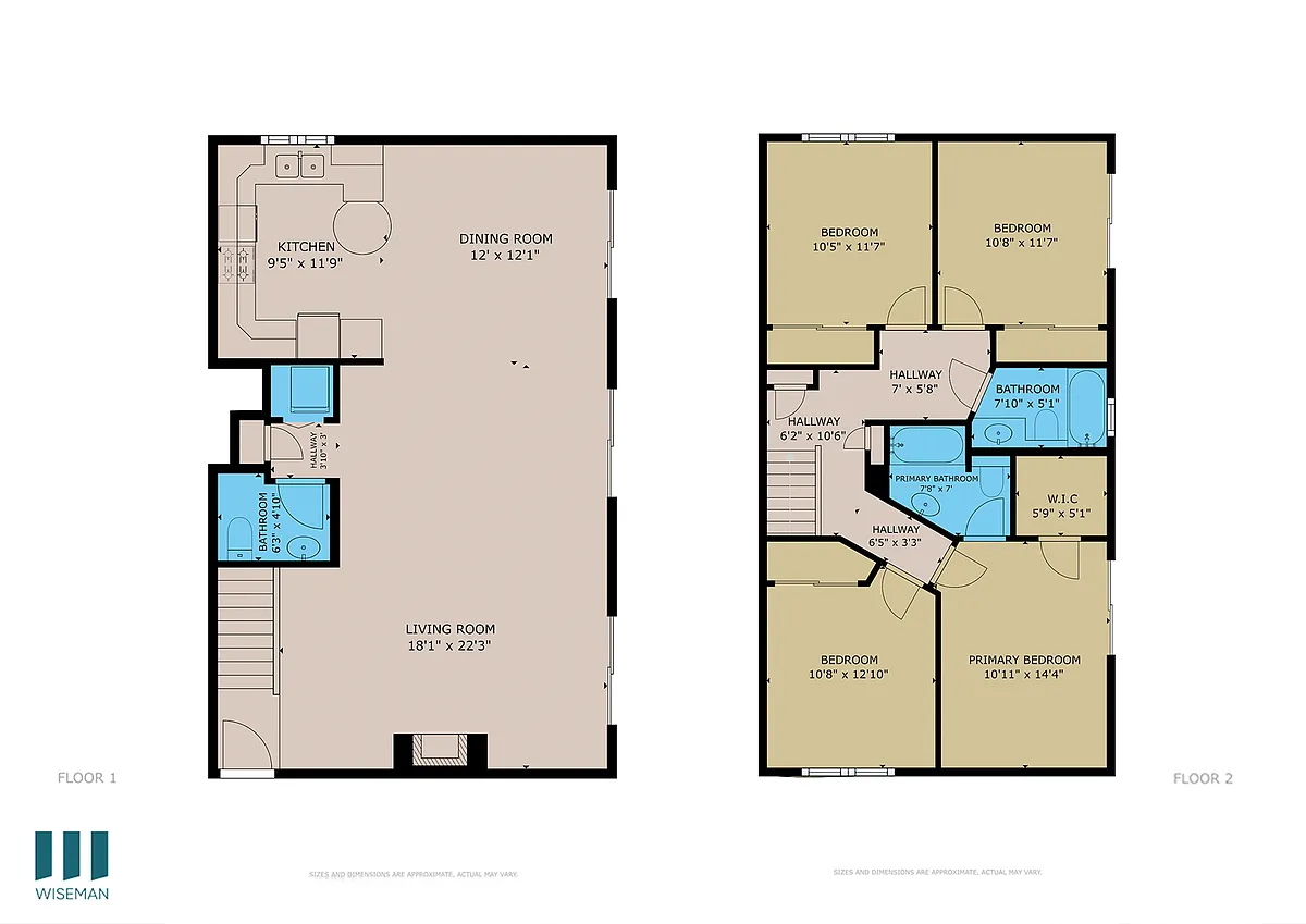 Floor plan Four-Bedroom Two-and-a-Half Bathrooms