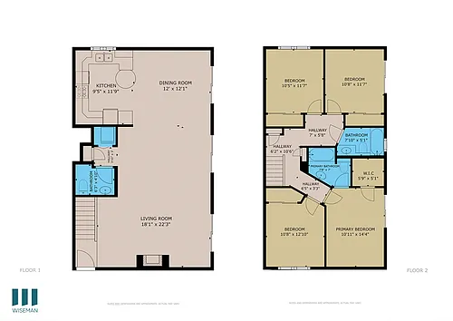 Floor plan Four-Bedroom Two-and-a-Half Bathrooms