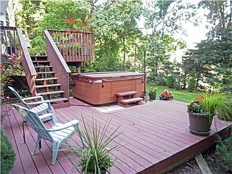 Lower level deck w/hot tub on pad included