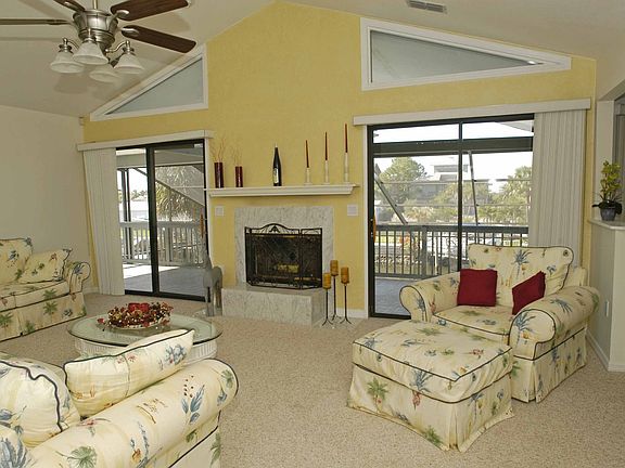 Living room with fireplace