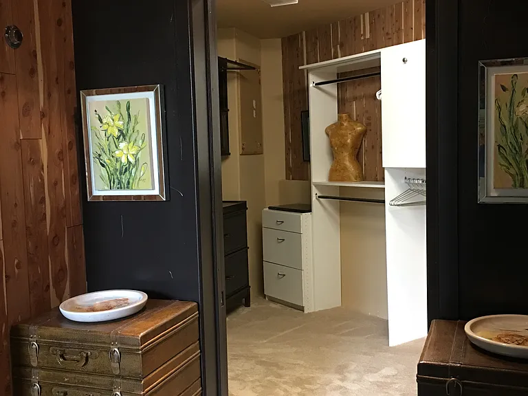 Spacious walk-in cedar closet
