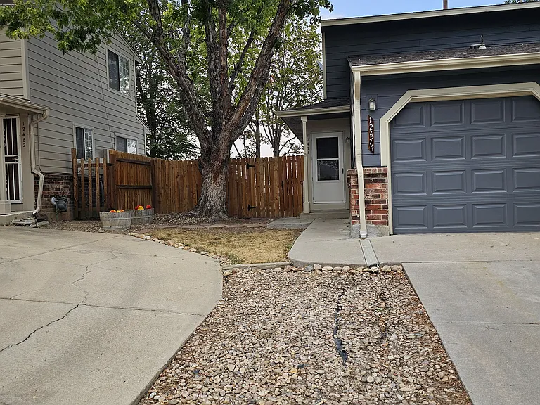 Front door and yard