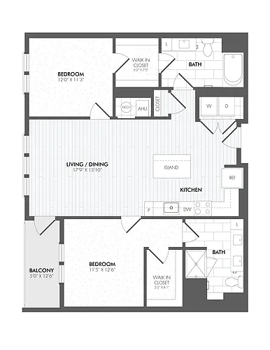 Floor plan 2 Bed/2 Bath-B8