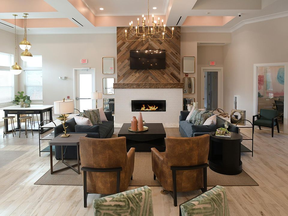 Clubhouse & Resident Lounge with Seating, Fireplace & TV