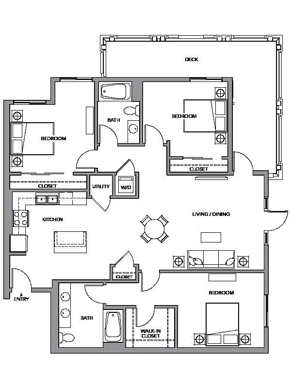 Floor plan 3G w/ Balcony