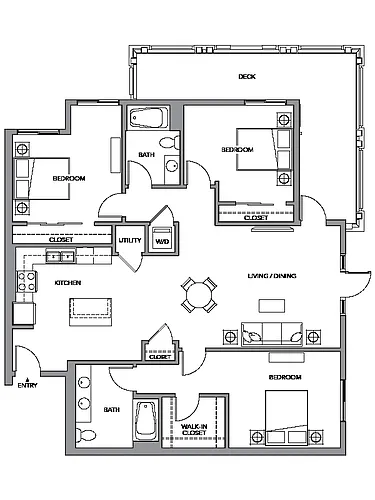 Floor plan 3G w/ Balcony