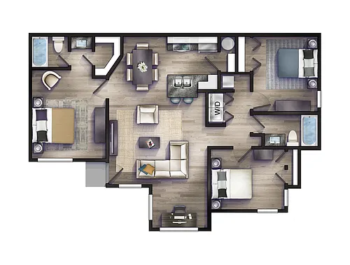 Floor plan Luxury Three Bedroom