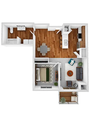 Floor plan Apartment 1 Bedroom 1 Bathroom
