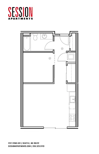 Floor plan Open 1x1 - B6