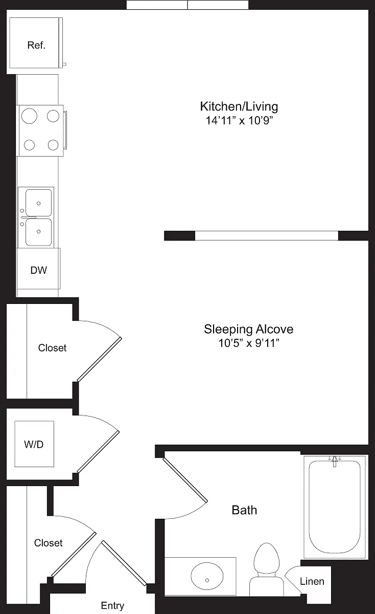 Floor plan Studio E