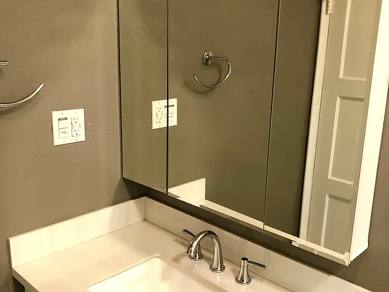 New sink, counter top and faucet in this photo.