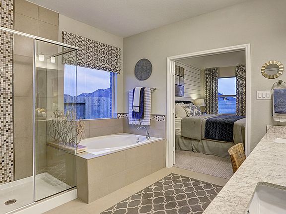 Separate soaker tub and shower