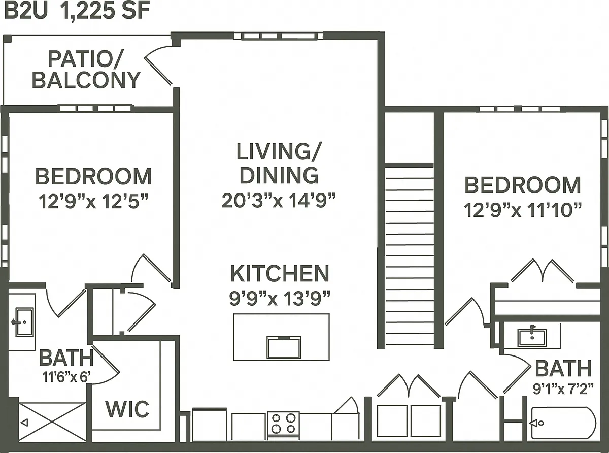 Floor plan B2U