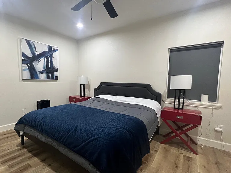 Master bedroom with king size bed