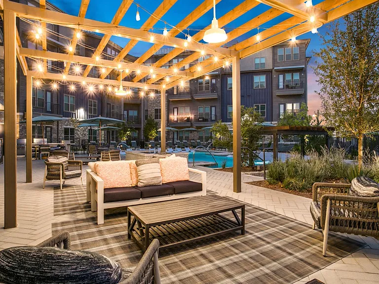 Cozy outdoor lounge area