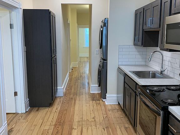Kitchen with new stainless steel appliances