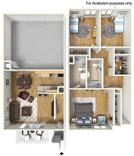 Floor plan 3 Bedroom 2 Bathroom Townhouse