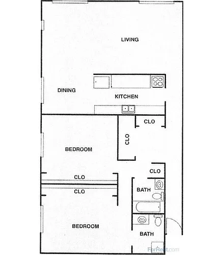 Floor plan 2 Bedroom 2 Bathroom