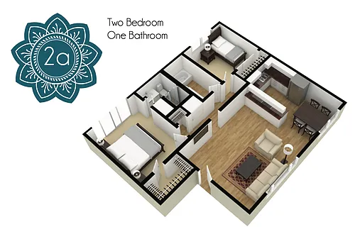 Floor plan Spacious Two Bedroom Two Bathroom