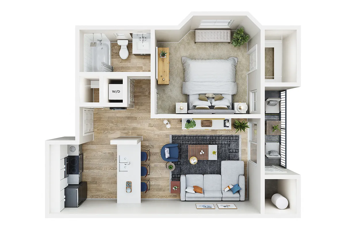 Floor plan 1X1 B