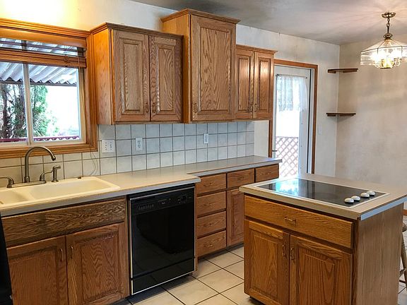 Kitchen looking out to back deck/yard