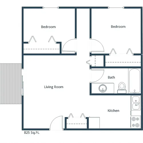 Floor plan Two Bedroom 21A