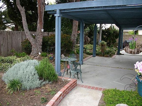 lovely landscaped backyard