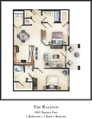 Floor plan The Raleigh with Balcony