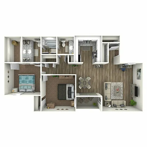 Floor plan 2B-Mid-P