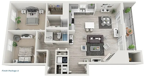 Floor plan C1 - 2 Bed, 2 Bath