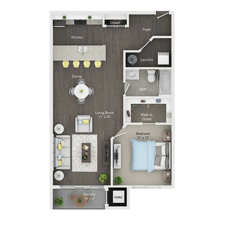Floor plan 1 Bedroom 1 Bathroom