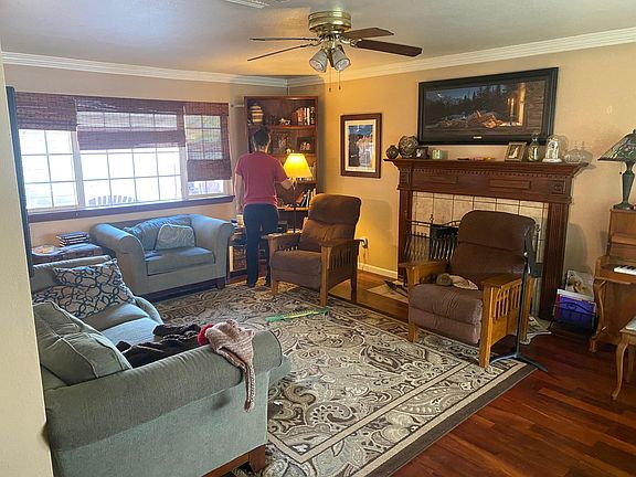 Living room with fireplace