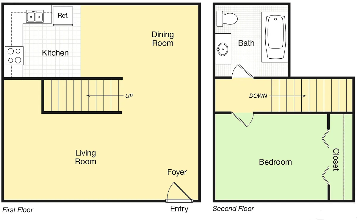 Floor plan Goji 1x1 Townhome