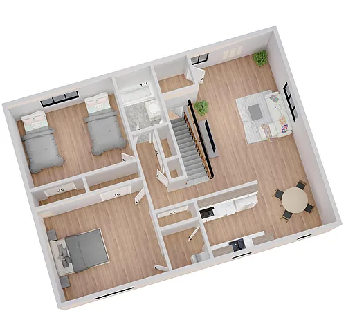 Floor plan Two Bedrooms One Bath