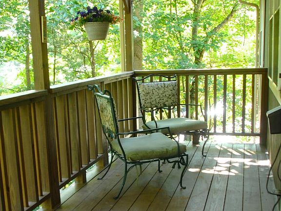 Private covered front porch