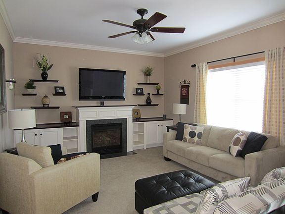 gas fireplace with custom built-ins