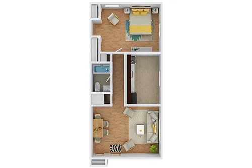Floor plan 1 Bed, 1 Bath