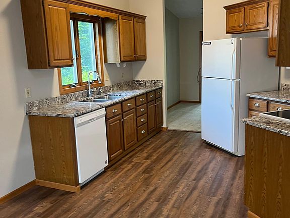 Kitchen with new granite countertops