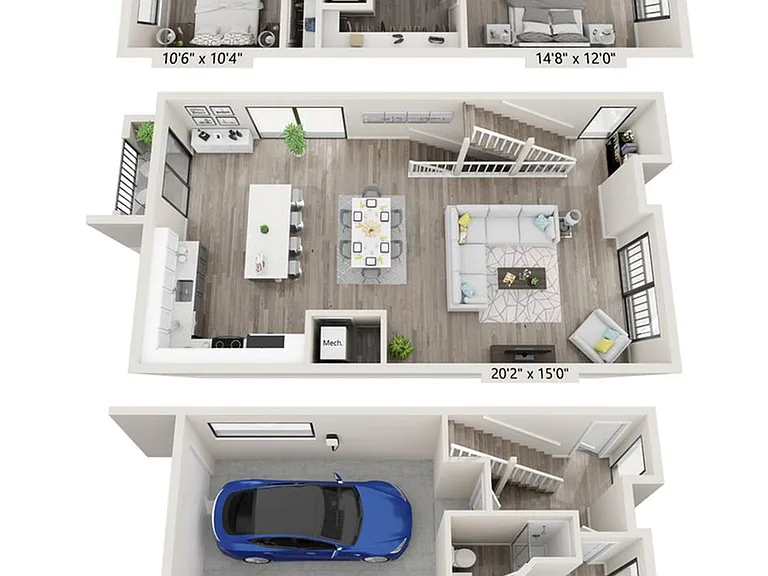 A Unit Townhome Floorplan A Unit Townhome Floorplan