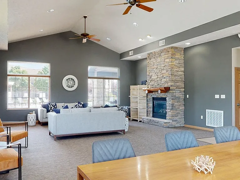 Relax in the cozy clubhouse, perfect for socializing or unwinding.