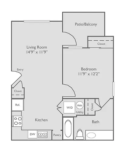 Floor plan A2 | 1 Bed, 1 Bath